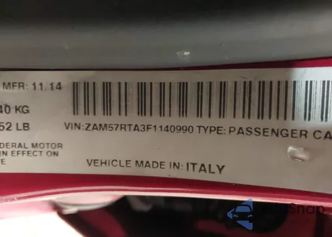 2015 Maserati Ghibli S Q4 from USA, damaged, VIN ZAM57RTA3F1140990